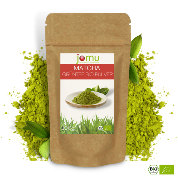Grüne Kaffeealternative - jomu® Bio Matcha Grüntee Pulver - 100g
